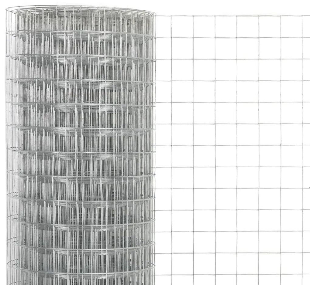 vidaXL Συρματόπλεγμα Κοτετσόσυρμα Ασημί 25 x 1,5 μ. Γαλβαν. Ατσάλι