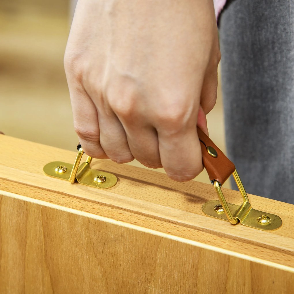 Επιτραπέζιο Σκαλιστήρι Vinsetto, Μικρό Σκαλιστήρι, 1 Συρτάρι, 3 Θήκες, Μασίφ Ξύλο, Φυσικό