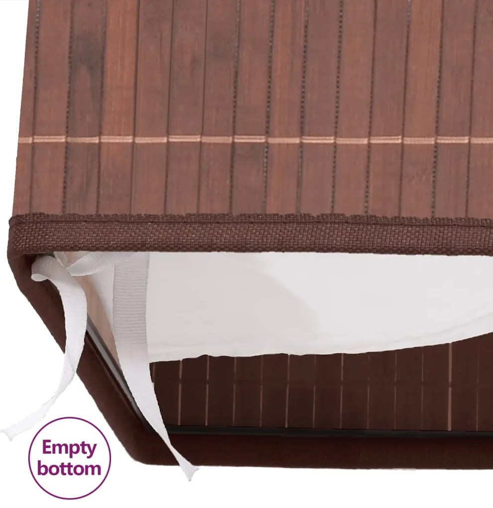 vidaXL Καλάθι Απλύτων Ορθογώνιο Καφέ από Μπαμπού