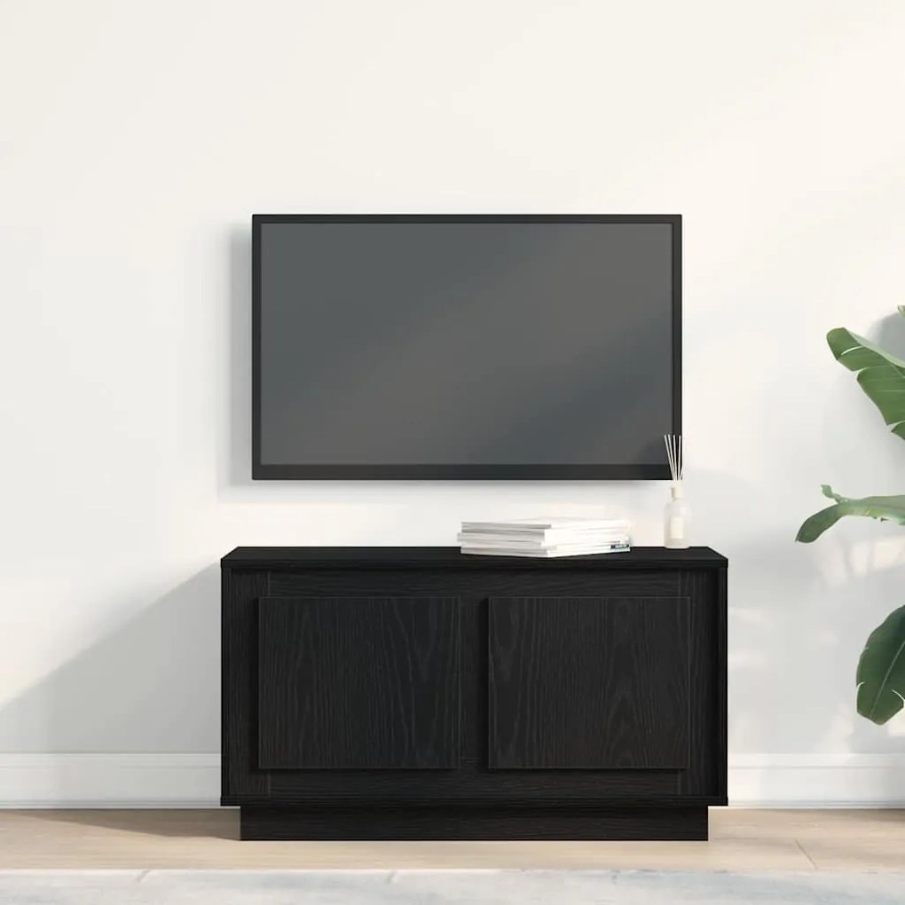 vidaXL Έπιπλο Τηλεόρασης Μαύρη δρυς 80 x 35 x 45 cm Επεξεργασμένο ξύλο