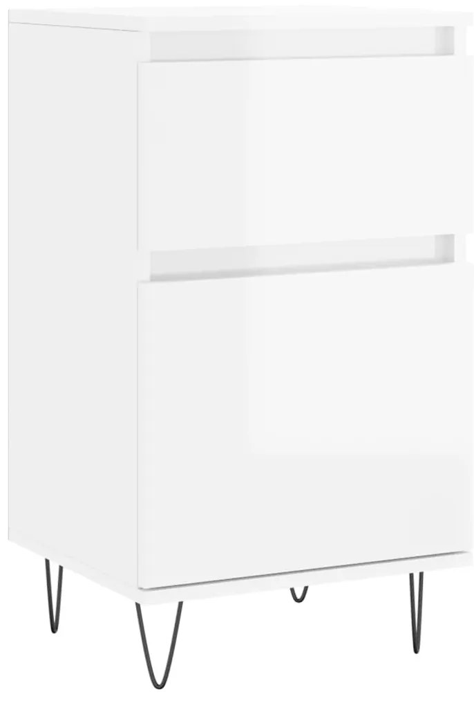 vidaXL Ντουλάπια 2 τεμ. Γυαλιστ. Λευκό 40x35x70 εκ. από Επεξεργ. Ξύλο
