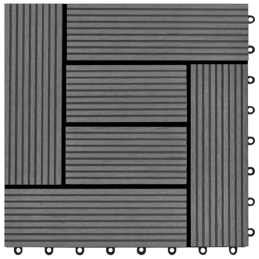 vidaXL Πλακάκια Deck 11 τεμ. Γκρι  30 x 30 εκ. / 1 τ.μ.  WPC