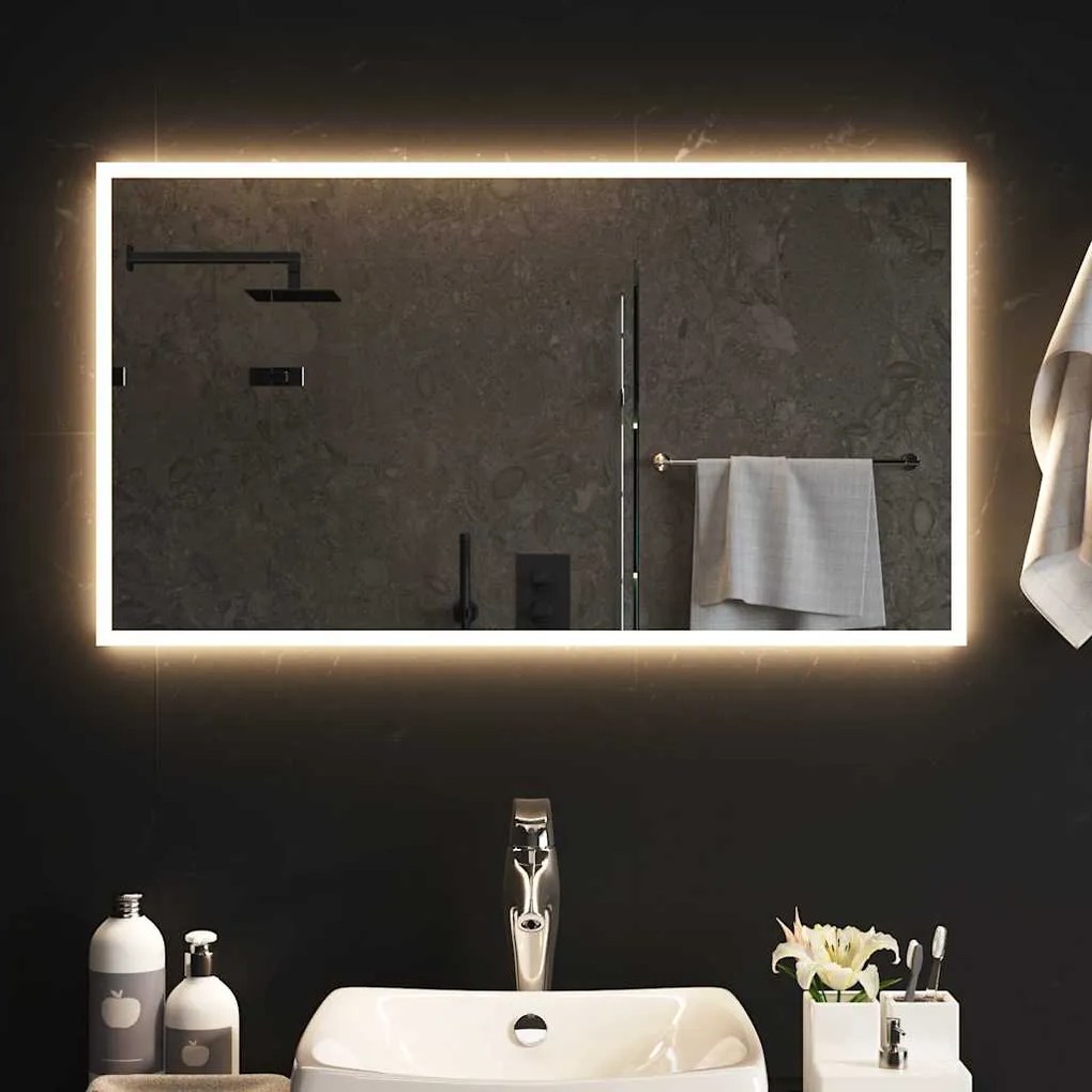 vidaXL Καθρέφτης Μπάνιου με LED 90x50 εκ.