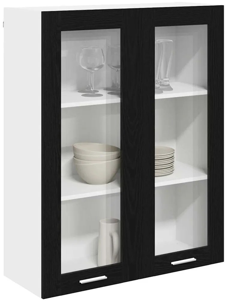 vidaXL Κρεμαστό ντουλάπι με αποθήκευση Μαύρη Οξυά 80 x 31 x 100 εκ.