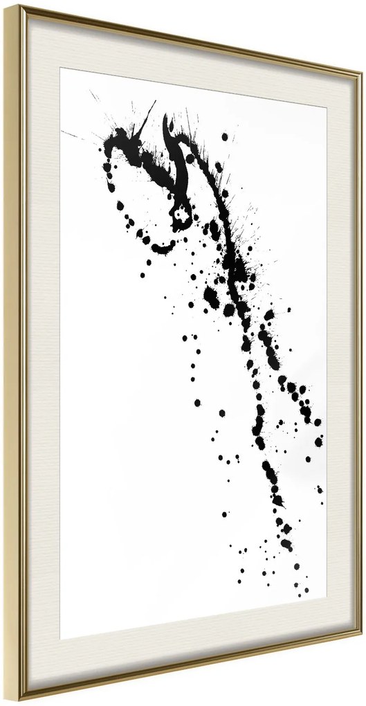 Αφίσα - Ink Splash - 20x30 - Χρυσό - Με πασπαρτού