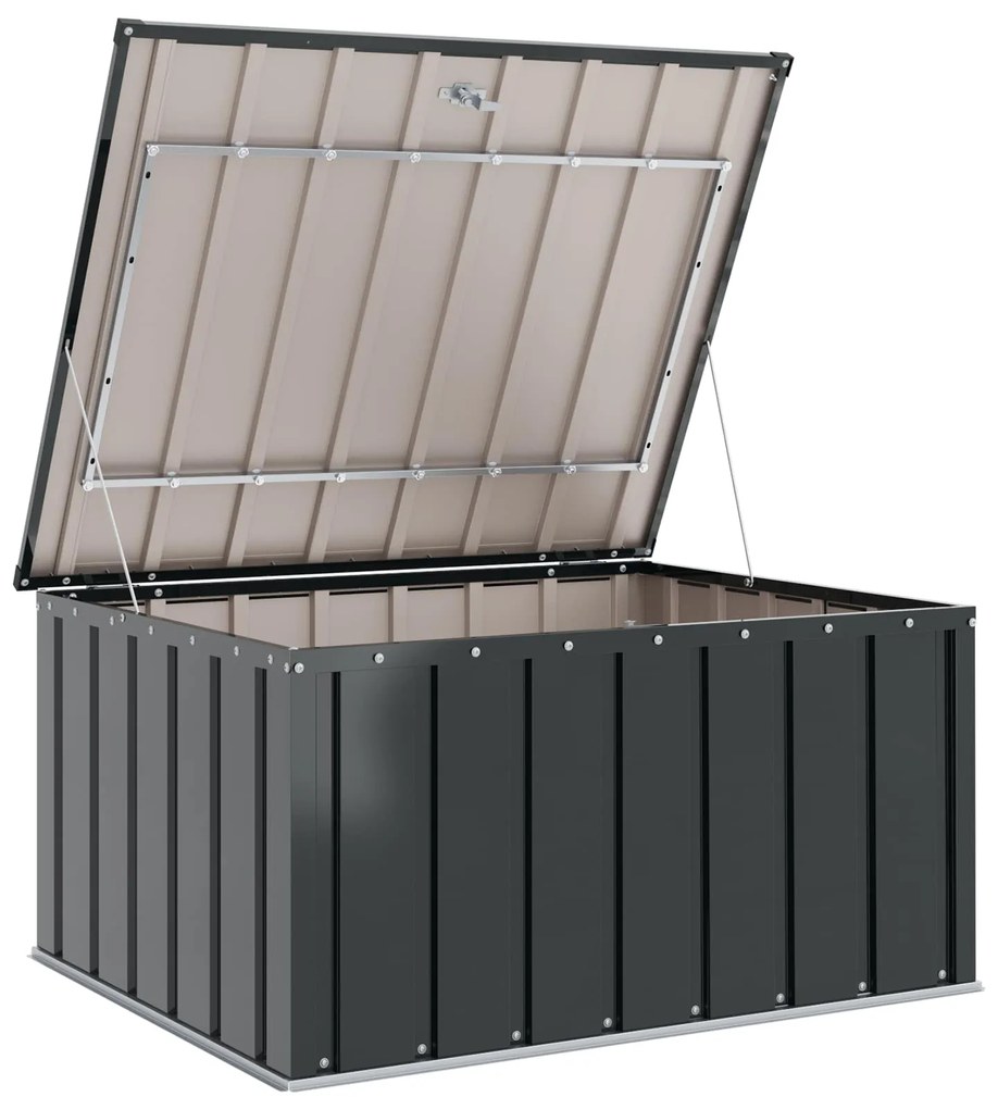 vidaXL Κουτί αποθήκευσης κήπου Μαύρο 101 x 82 x 50 εκ Ατσάλι