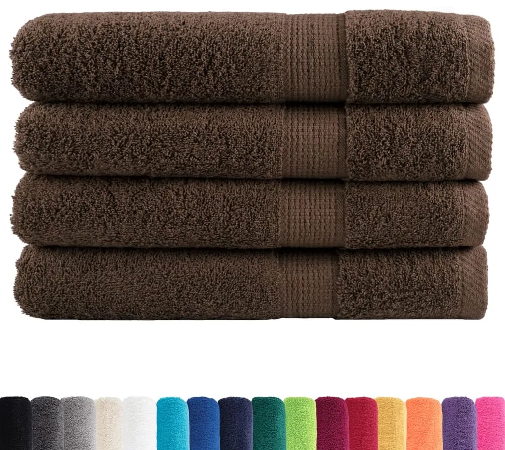vidaXL Πετσέτες Σάουνας Premium SOLUND 4 τεμ. Καφέ 80x200 εκ. 600 γρ./μ²
