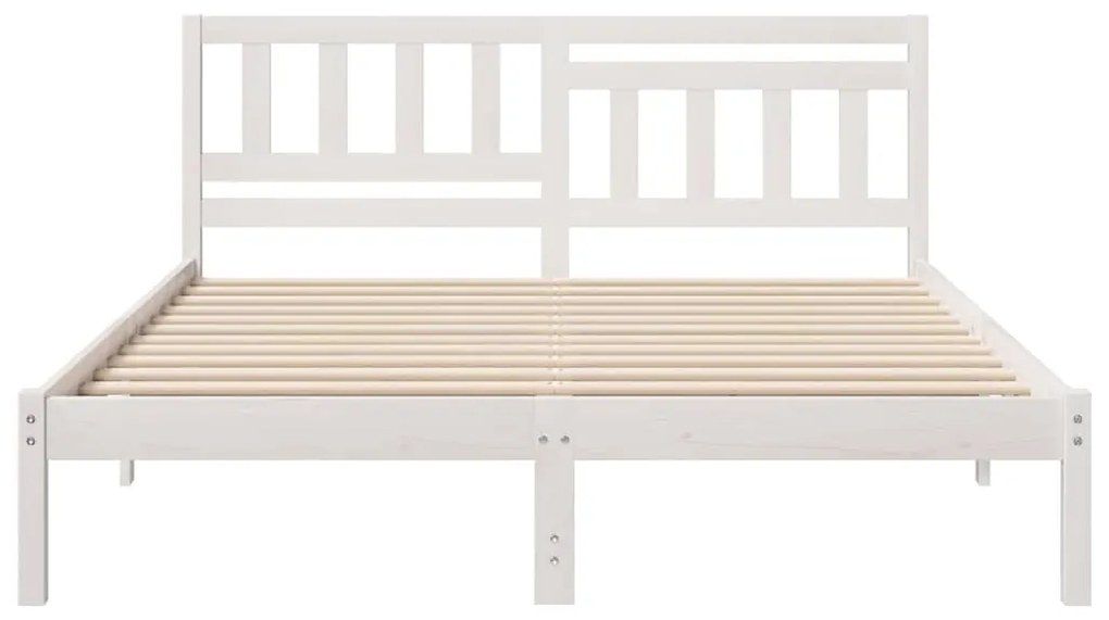 vidaXL Σκελετός Κρεβατιού Λευκό 140 x 200 cm Μασίφ ξύλο πεύκου