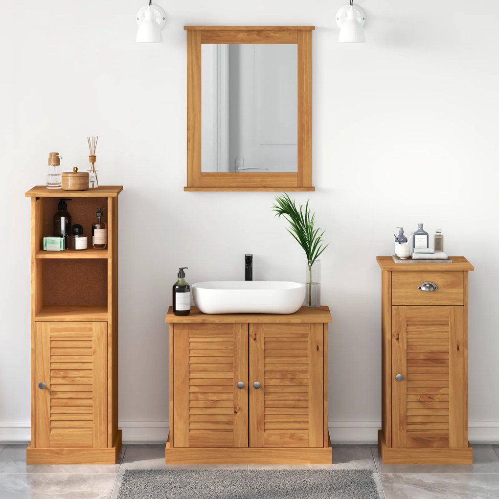 vidaXL Σετ Επίπλων Μπάνιου με συρτάρι 4 pcs καφέ μελί 37 x 34 x 110 εκ