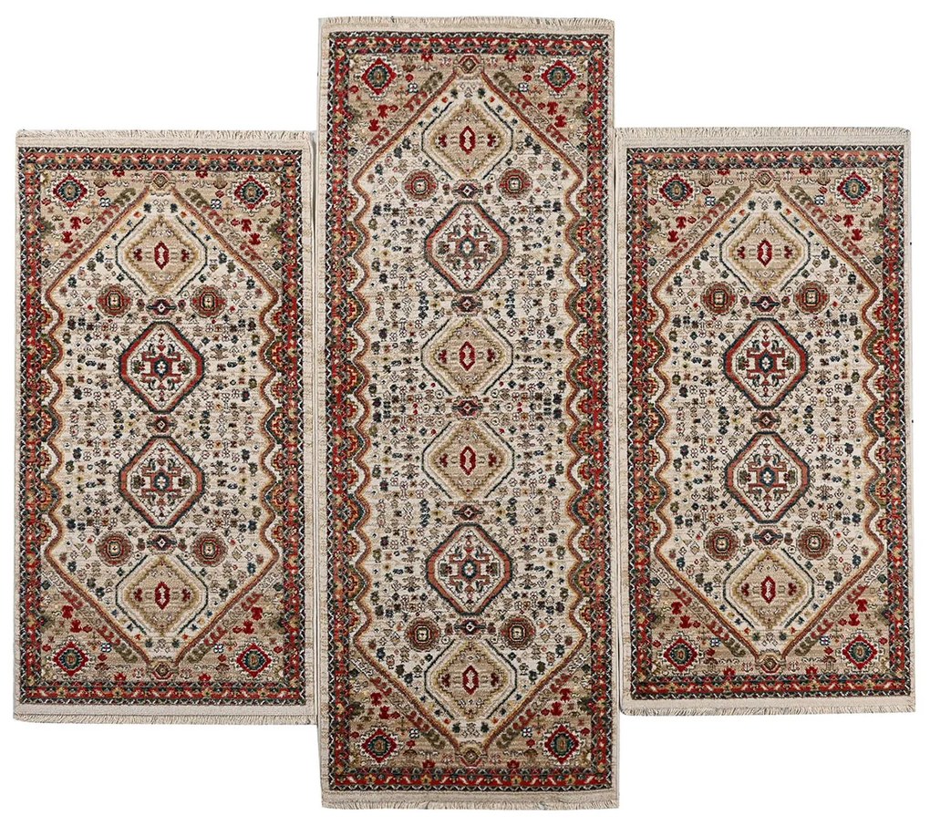 Χαλιά Κρεβατοκάμαρας (Σετ 3τμχ) Polcarpet Kazak Oriental 714 Beige Rose