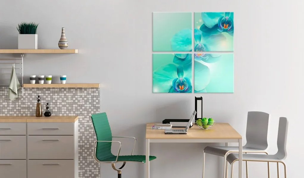 Πίνακας - Sky-blue orchids - 60x60