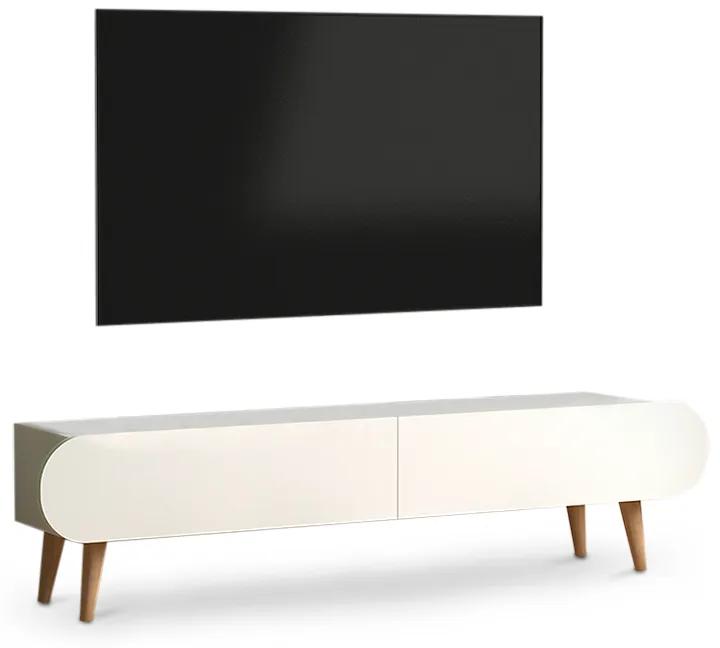 Έπιπλο τηλεόρασης Lotus Megapap από μελαμίνη χρώμα λευκό 120x30x40εκ. - 0117675