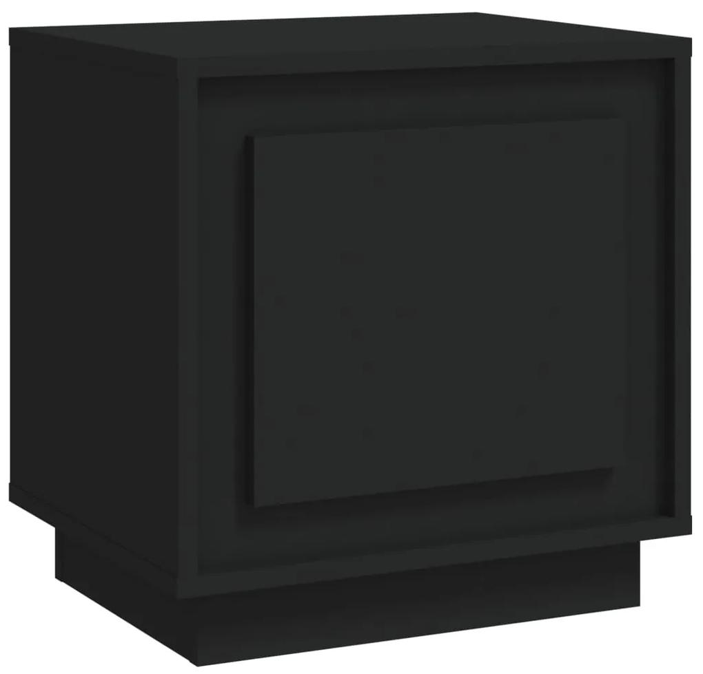vidaXL Κομοδίνο Μαύρο 44 x 35 x 45 εκ. από Επεξεργασμένο Ξύλο