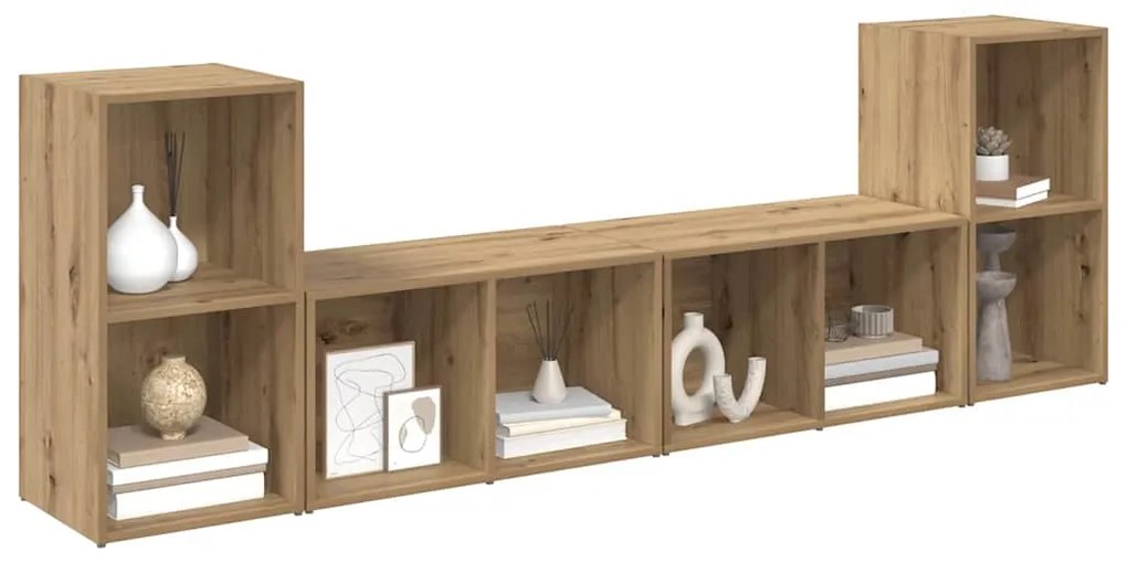 vidaXL Σετ επίπλου τηλεόρασης 4 pcs Artisan Oak 37 x 37 x 72 εκ