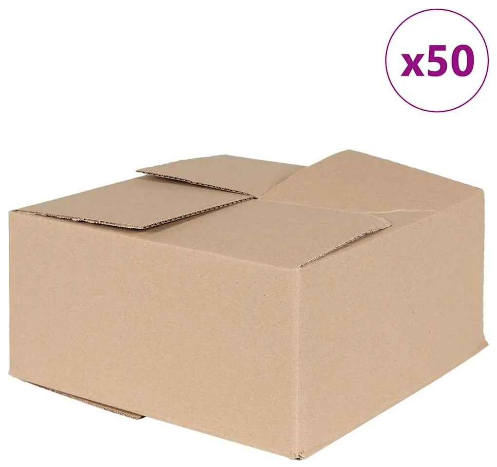 vidaXL Πτυσσόμενο Κουτί 50 pcs Καφέ 30 x 30 x 15 cm Χαρτόνι