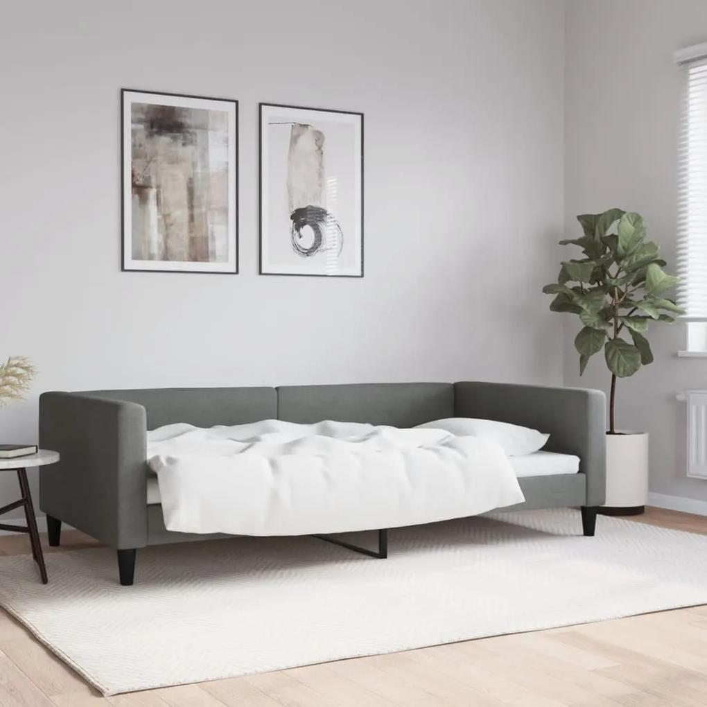 vidaXL Καναπές Κρεβάτι Σκούρο Γκρι 100x200 εκ. Υφασμάτινος