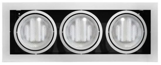 Χωνευτό Σποτ Οροφής-Τοίχου Κινητό AR111 3x50W Ασημί 3-12326 Lumen-3-12326-Ασημί 3-12326