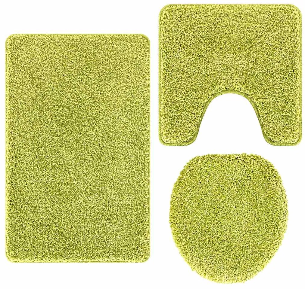 vidaXL Πατάκι μπάνιου 3 pcs Πράσινο 50 x 50 cm Πολυπροπυλένιο