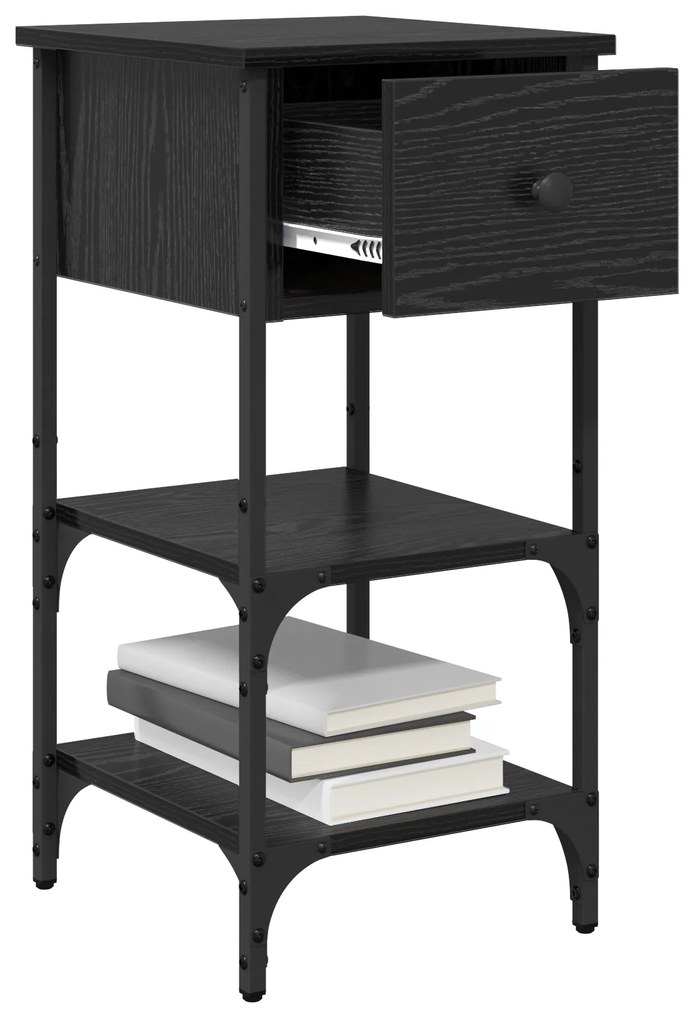 vidaXL Κομοδίνα 2 τεμαχίων Μαύρο Δρυός 34x36x70 cm Επεξεργασμένο ξύλο