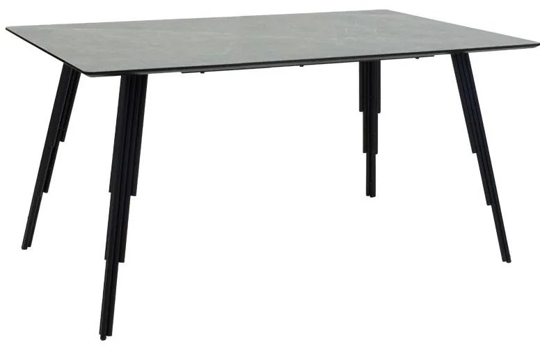 Τραπεζαρία Lifo-Giselle σετ 5τμχ MDF cement-σκούρο πράσινο 140x80x75εκ 140x80x75 εκ.