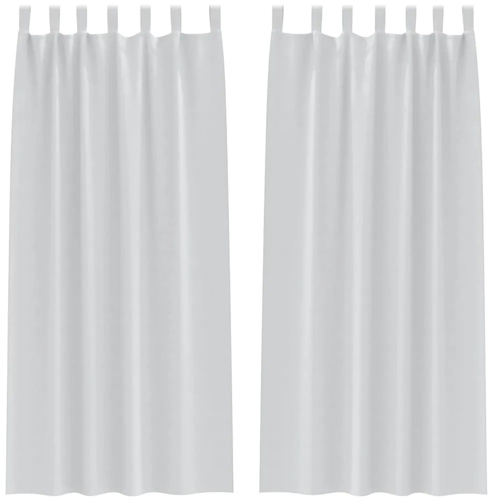 vidaXL Κουρτίνες με κουρτίνες 2 pcs Ανοιχτό Γκρι Πολυεστέρας