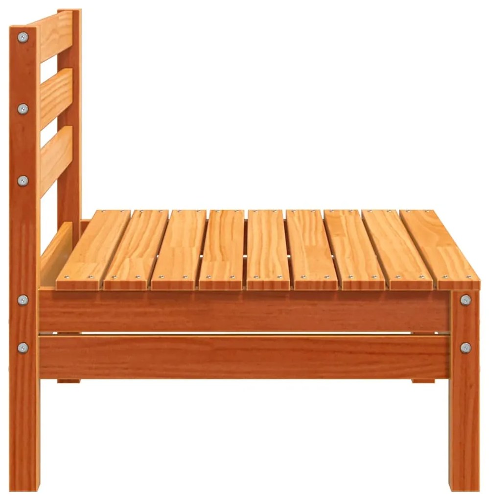 vidaXL Καναπές Κήπου Χωρίς Μπράτσα 2 τεμ. Καφέ Κεριού Μασίφ Πεύκο