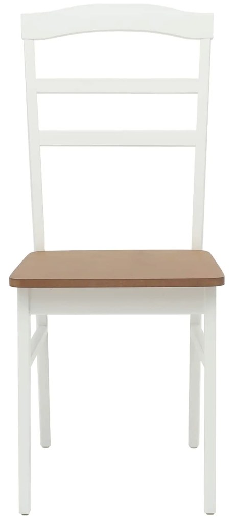 vidaXL Καρέκλα τραπεζαρίας 2 pcs Λευκό και Φυσικό Στερεό Ξύλο Ραβέντι