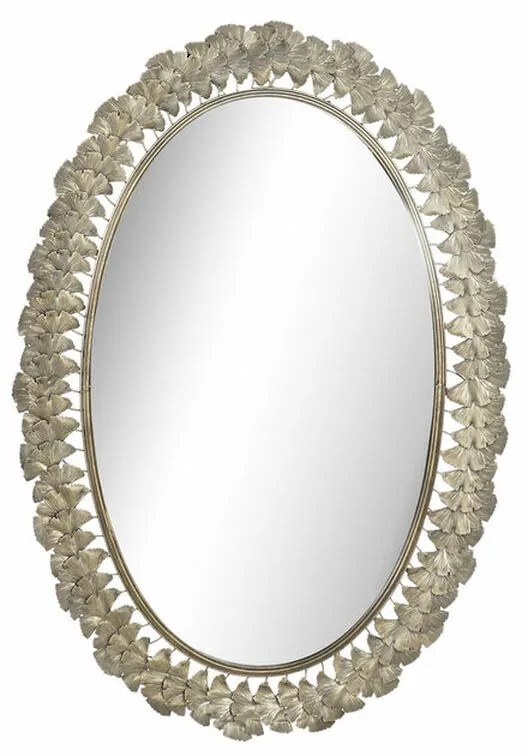 Τοίχο καθρέφτη DKD Home Decor Σαμπάνια Φύλλο φυτού 69 x 3,5 x 98,5 cm