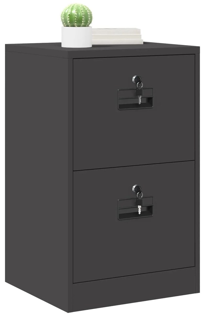 vidaXL Ντουλάπα Αρχείων Μαύρο 44 x 50 x 106.5 εκ Ψυχρής Έλασης Χάλυβας