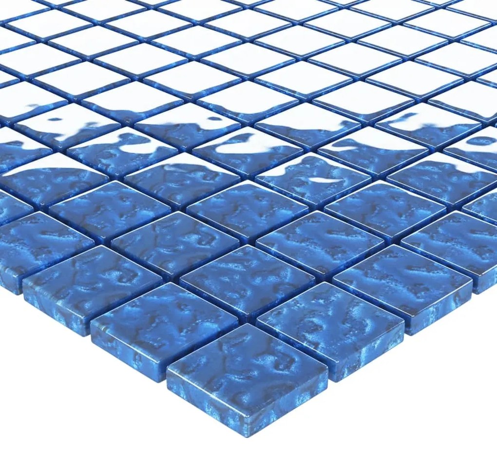 vidaXL Μωσαϊκά Πλακάκια 11 τεμ. Μπλε 30 x 30 εκ. Γυάλινα