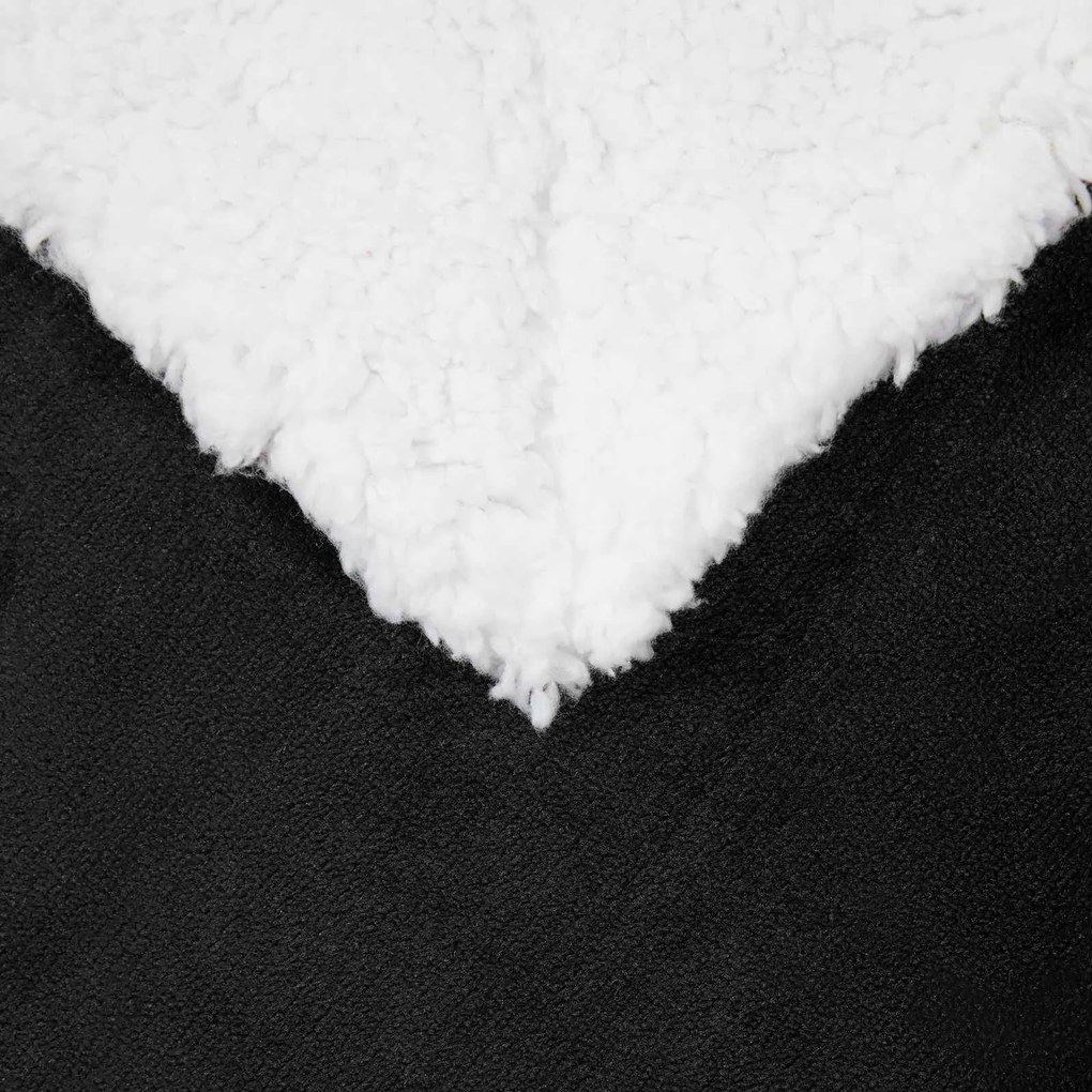 vidaXL Κουβέρτα Μαύρο 130 x 150 cm Μαλλί