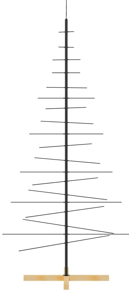 vidaXL Χριστουγεννιάτικο Δέντρο Μαύρο 180 εκ. Μέταλλο με Ξύλινη Βάση