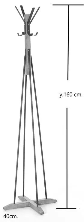 Καλόγερος ρούχων Myra καρυδί-μαύρο χρώμα Φ40x160εκ 40x40x160 εκ.