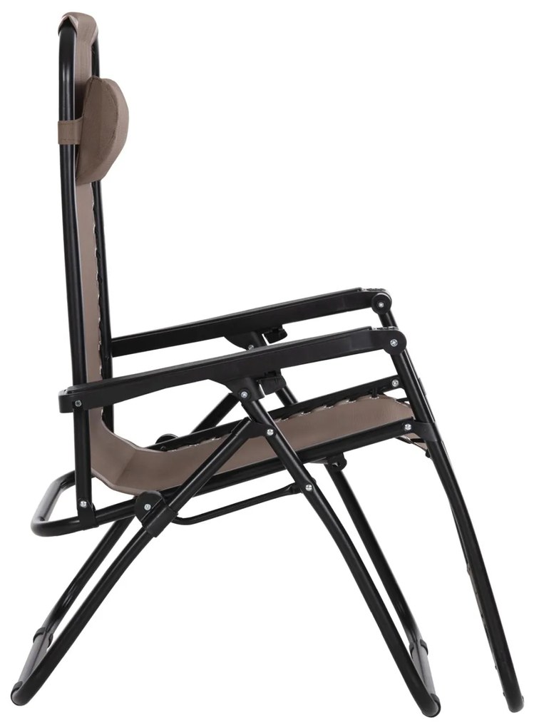 Καρέκλα - Πολυθρόνα RELAX COMPANION C5095.14 Μαύρο Μέταλλο με Σαμπανί Textiline 67x145x110Υεκ. 2αδα 67x145x110 εκ.