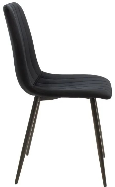 Καρέκλα Τραπεζαρίας Noor σε Μαύρο Βελούδο και Μεταλλικό πόδι 44x53x86εκ. 4αδα 44x53x86 εκ.