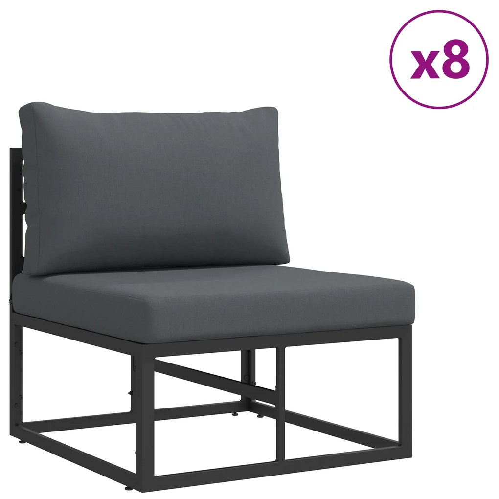 vidaXL Σετ Καναπέ Κήπου 13 pcs Μαύρο 70 x 70 x 32 εκ Αλουμίνιο