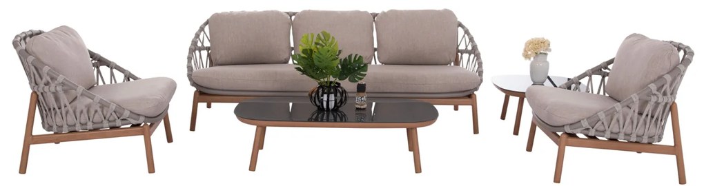 ΣΕΤ ΣΑΛΟΝΙ ΕΞ.ΧΩΡΟΥ 5ΤΜΧ KROM HM6360.02 ΑΛΟΥΜΙΝΙΟ--ΣΧΟΙΝΙ STRAP--3D PRINTED ΓΥΑΛΙ