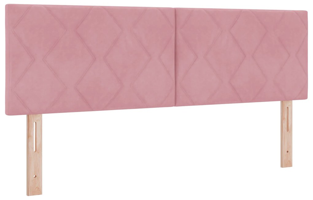 vidaXL κρεβάτι Box Spring με στρώμα  Ροζ 160x200 εκ. βελούδο