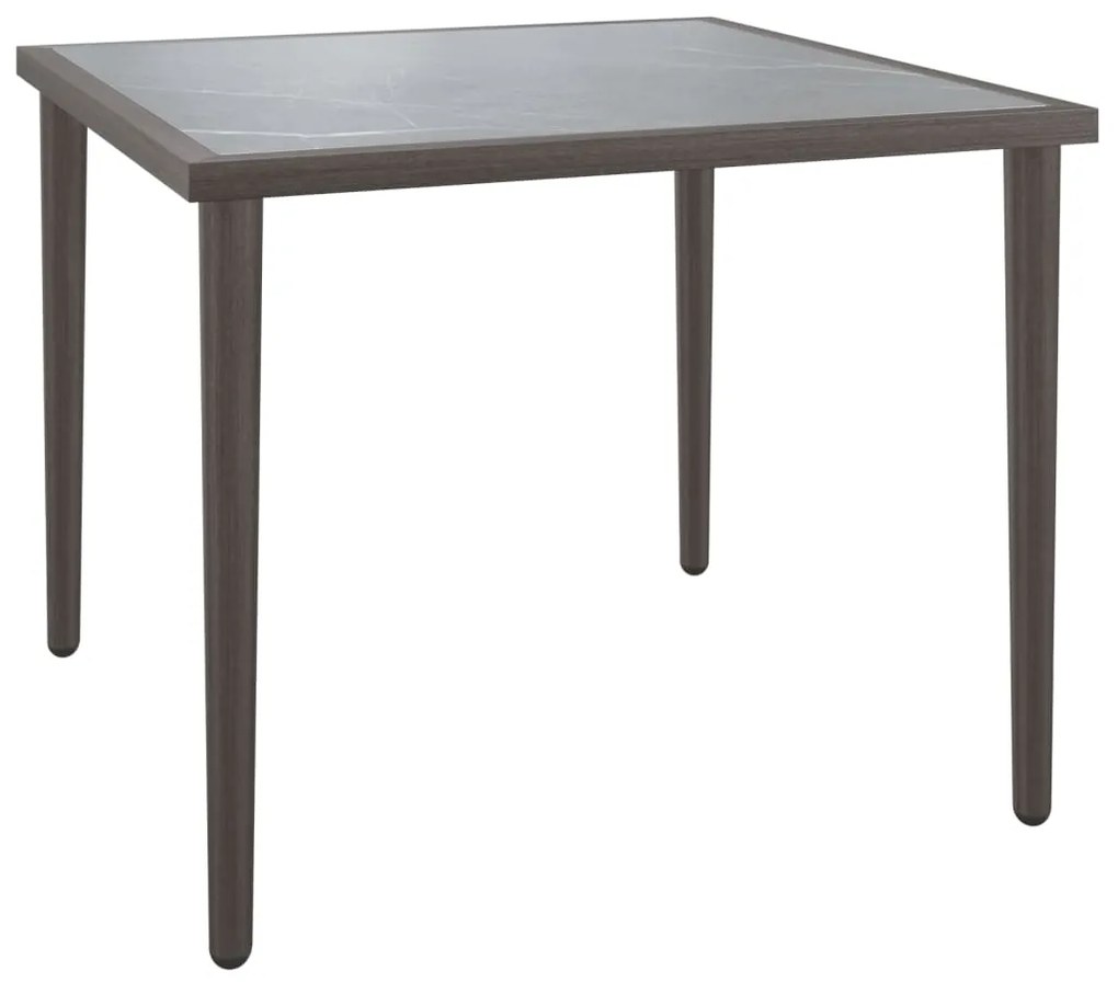 vidaXL Τραπέζι Κήπου Γκρι 48x48x37 εκ. Ατσάλινο