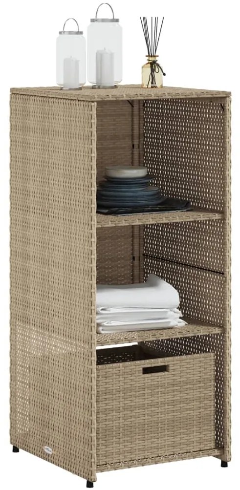 vidaXL Ντουλάπι Αποθήκευσης Κήπου Beige 50x55x115 εκ. Συνθετικό Ρατάν
