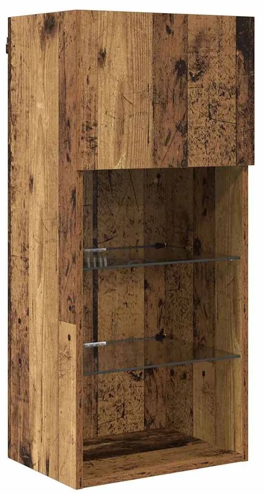 vidaXL Κρεμαστός θρανίο τηλεόρασης Παλιό Ξύλο 40,5 x 30 x 90 εκ