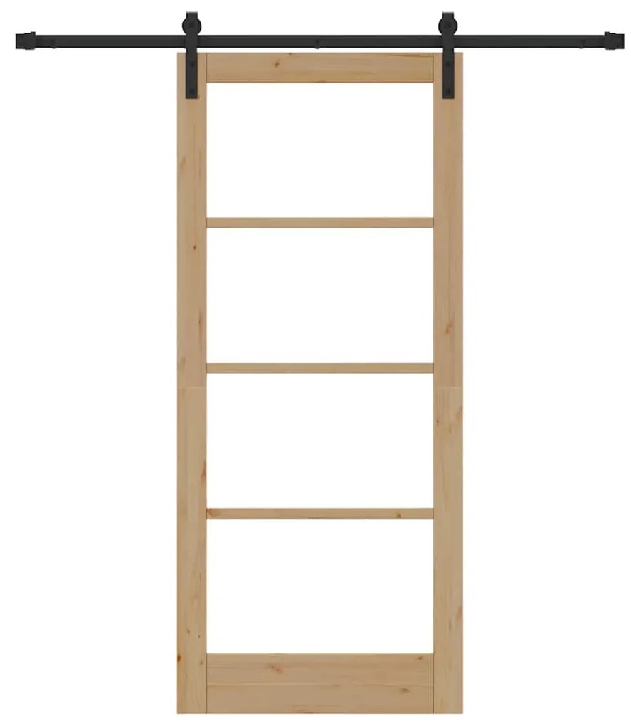 vidaXL Συρόμενη Πόρτα ORKDAL Καφέ 86 x 198.5 cm Μασίφ ξύλο πεύκου