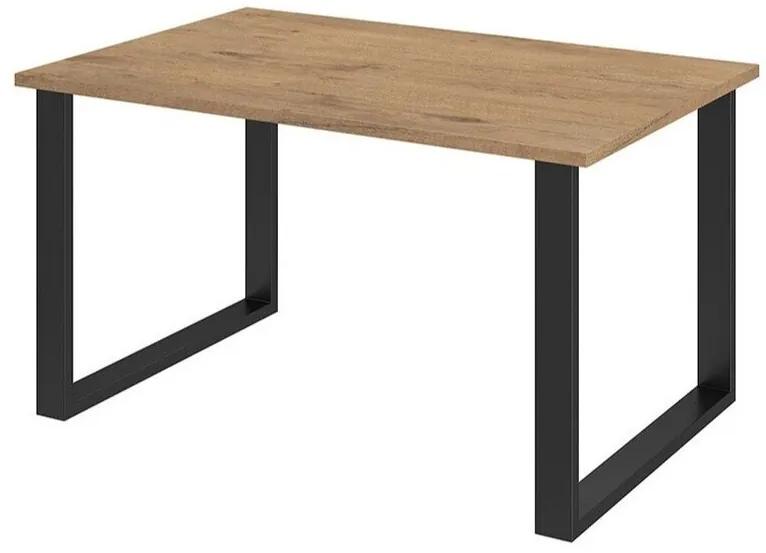 Τραπέζι Tucson 137, Lancelot δρυς, Μαύρο, 75x90x138cm, 47 kg, Πλαστικοποιημένη μοριοσανίδα, Μέταλλο | Epipla1.gr