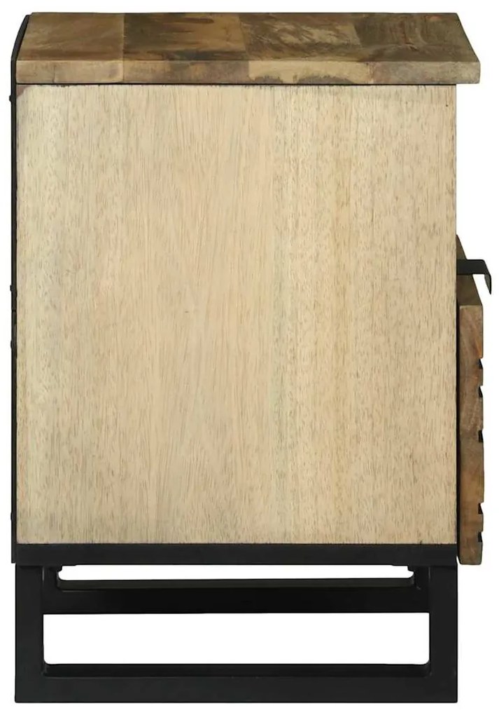 vidaXL Κομοδίνο με συρτάρι Καφέ 40 x 33 x 46 εκ. Μασίφ ξύλο μάνγκο
