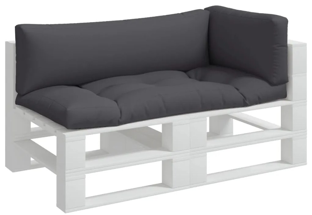 vidaXL Μαξιλάρια Καναπέ Παλέτας 3 τεμ. Ανθρακί Υφασμάτινα