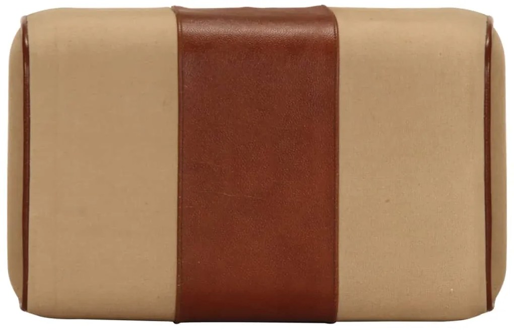 vidaXL Πάγκος Γυμναστικής Bok Καφέ 38 εκ. Γνήσιο Δέρμα & Ξύλο Μάνγκο