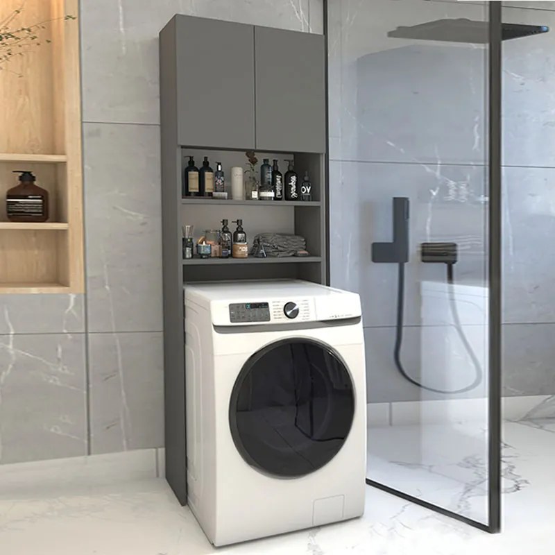 Έπιπλο πλυντηρίου Ramsey Megapap χρώμα ανθρακί 65x27x190,6εκ.