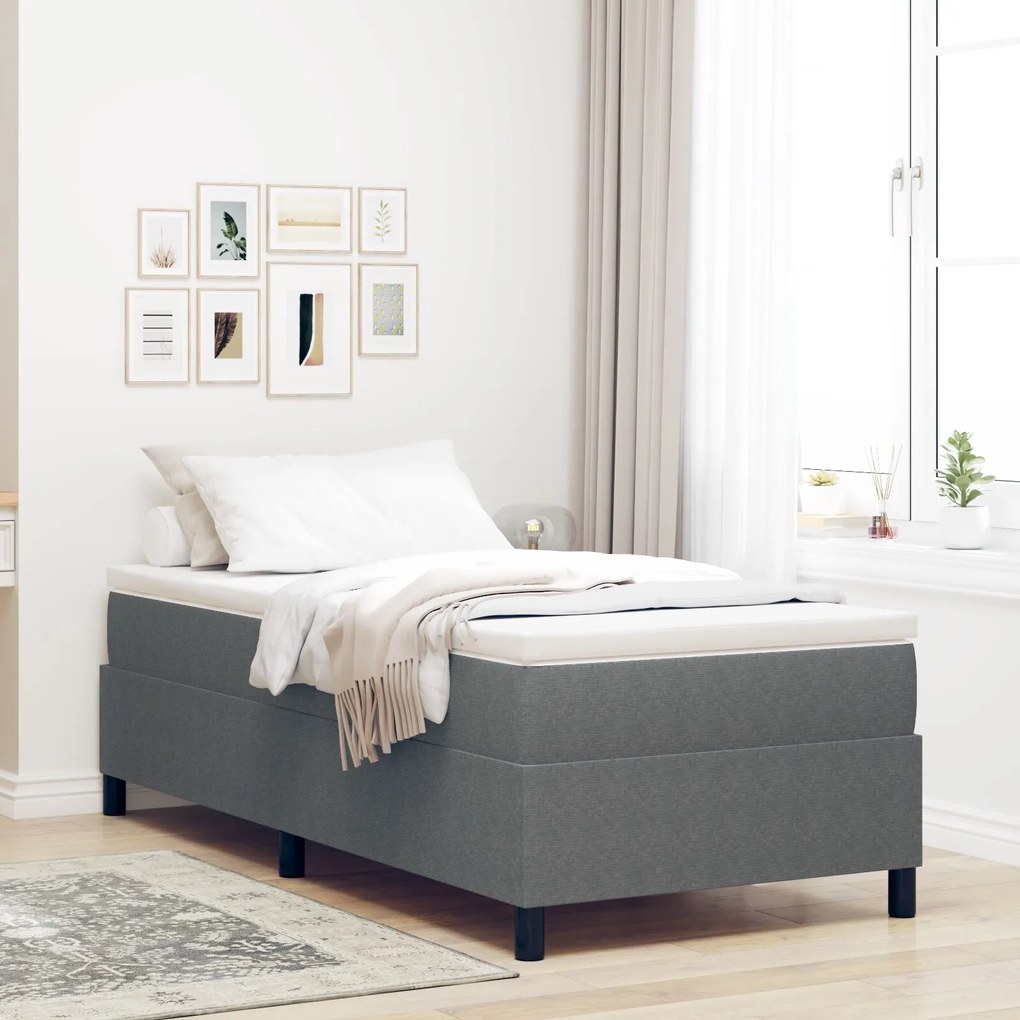 Κρεβάτι με στήριξη Light Grey 80x200 cm από κορντουρόι