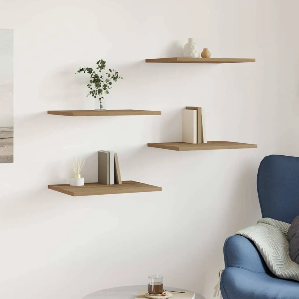 vidaXL Ράφια Βιβλιοθήκης 4 τεμ. Artisan Δρυς 40x30x1,5 εκ. Επεξ. Ξύλο