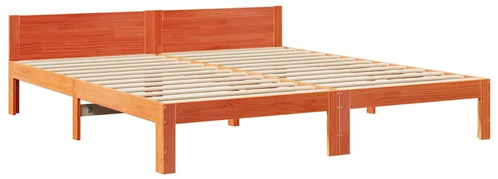 vidaXL Πλαίσιο οικογενειακού κρεβατιού χωρίς στρώμα κερί καφέ πεύκο